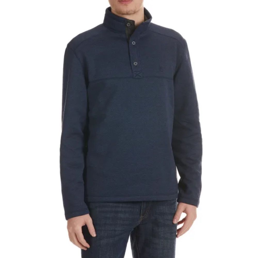 G.H. Bass & Co Sherpa Fleece Button Mock Sweater Size Medium